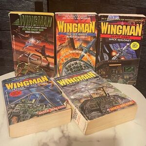 Lot Of 5 Vintage Wingman Paperback Books By Mack Maloney